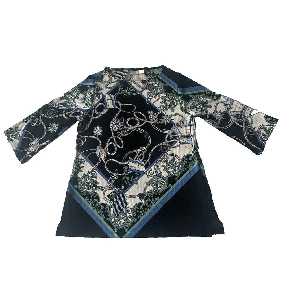 Travelers by Chico's Women Blouse Top Shirt Size 2 (12/14) Acetate Blend